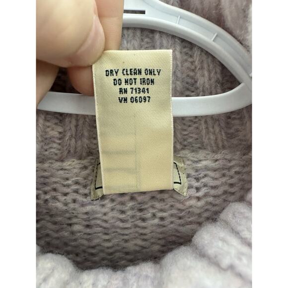 L.L. Bean Womens Sweater Size Medium Purple Knit Turtleneck Wool Blend - Picture 5 of 10